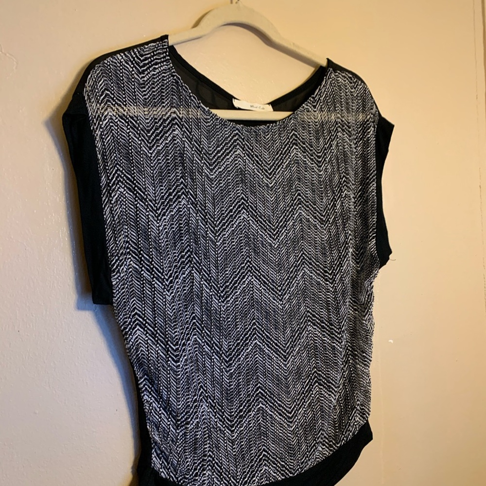 Boutique Sheer Black and White Top